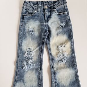 Girls toddler custom Distressed Jeans 4t